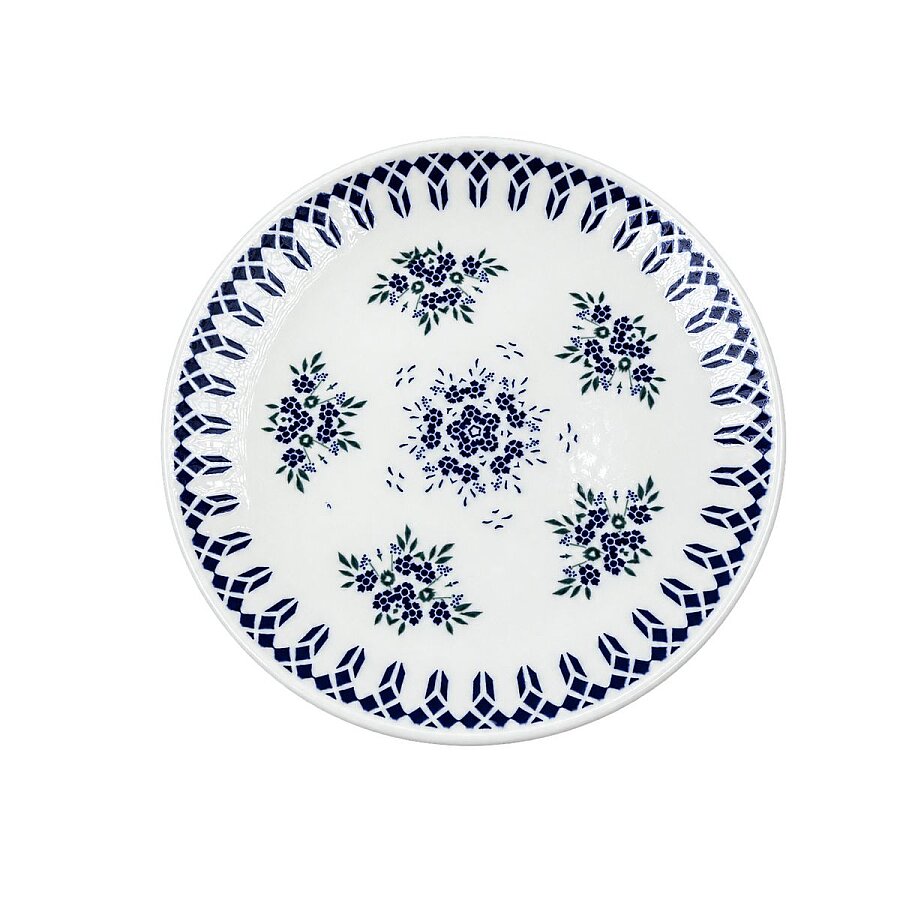 Güral Porselen Camelia 1654 Mavi Desenli 25 cm Servis Tabağı 6’lı Set - 2