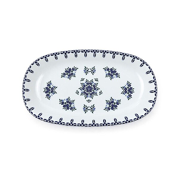 Güral Porselen Camelia 1654 Mavi Desenli 29 cm Kayık Tabak 2’li Set - 2