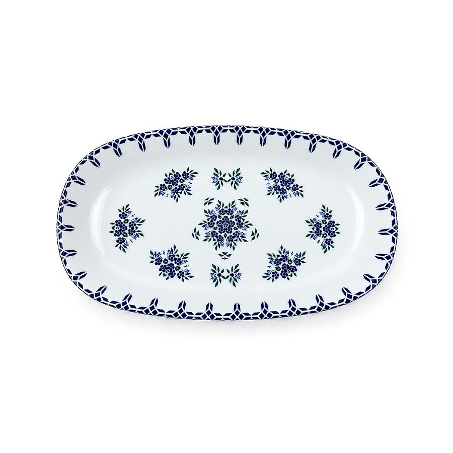 Güral Porselen Camelia 1654 Mavi Desenli 29 cm Kayık Tabak 2’li Set - 2