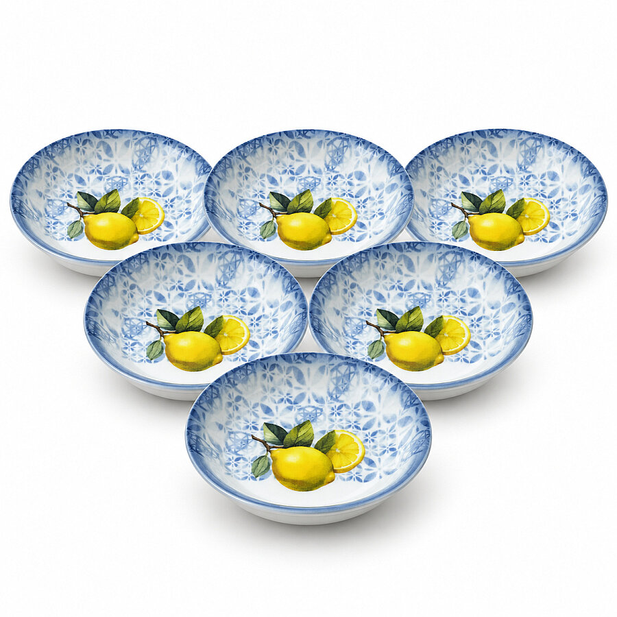 Güral Porselen Camelia Limon Desenli 14 cm 6'lı Çerez ve Yoğurt Kasesi - 1