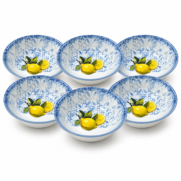 Güral Porselen Camelia Limon Desenli 14 cm 6'lı Çorba Kasesi