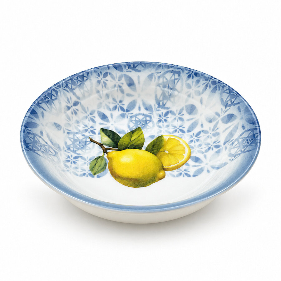 Güral Porselen Camelia Limon Desenli 17 cm 6'lı Sulu Yemek Tabağı - 2