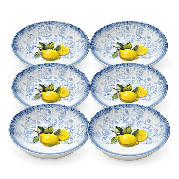 Güral Porselen Camelia Limon Desenli 17 cm 6'lı Sulu Yemek Tabağı