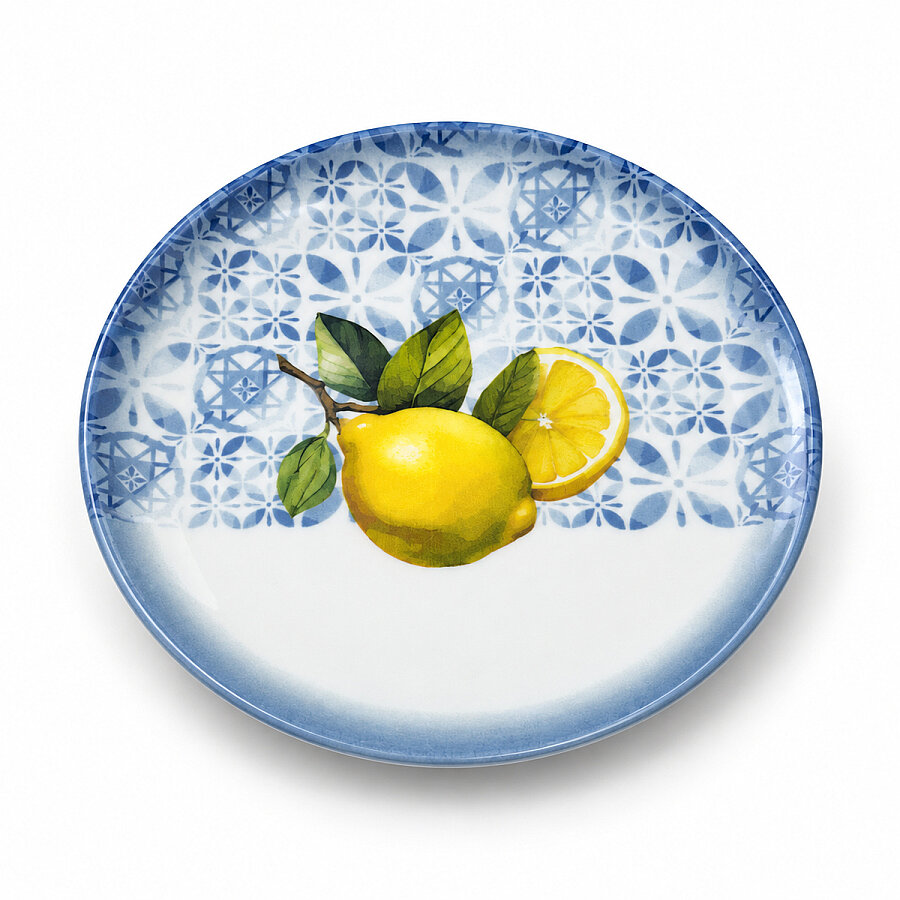 Güral Porselen Camelia Limon Desenli 19 cm 6'lı Pasta ve Kahvaltı Tabağı - 2