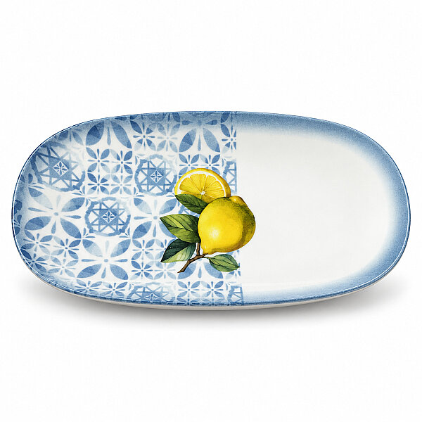 Güral Porselen Camelia Limon Desenli 26 cm 2'li Kayık Tabak - 2