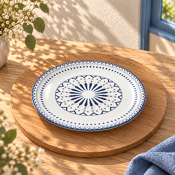 Güral Porselen Dijital 25 cm 6’lı Servis Tabağı