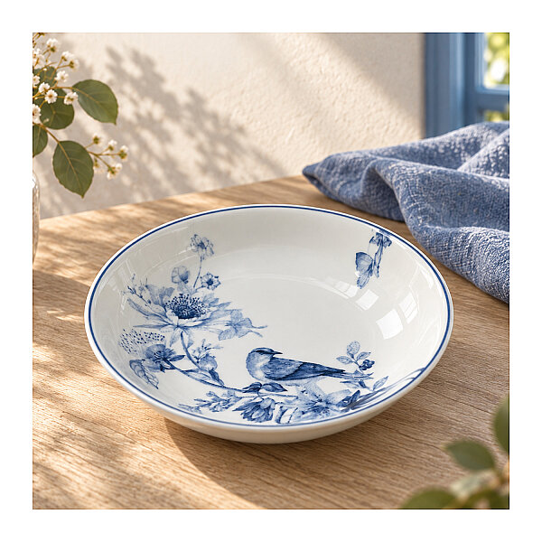 Güral Porselen Kuş Desenli 14 cm 6'lı Çerez ve Yoğurt Kasesi