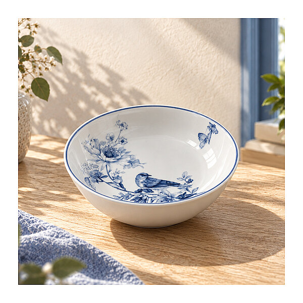 Güral Porselen Kuş Desenli 14 cm 6'lı Çorba Kasesi