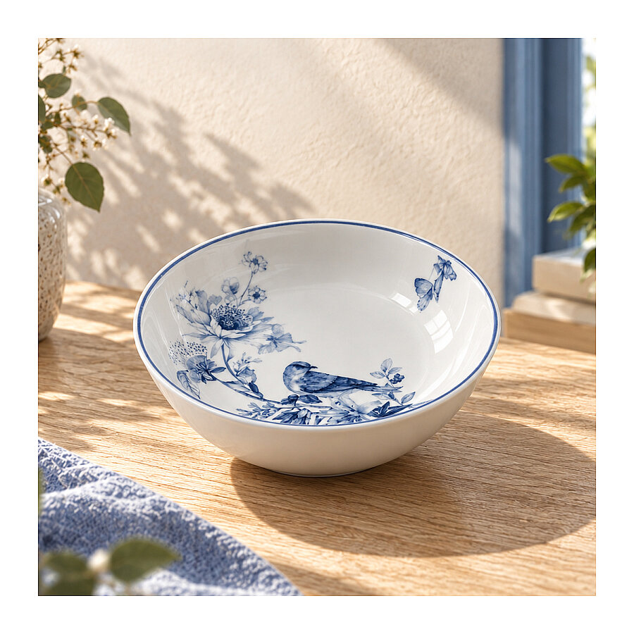 Güral Porselen Kuş Desenli 14 cm 6'lı Çorba Kasesi - 1
