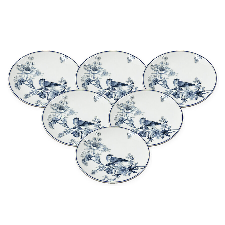 Güral Porselen Kuş Desenli 25 cm 6'lı Servis Tabağı - 2