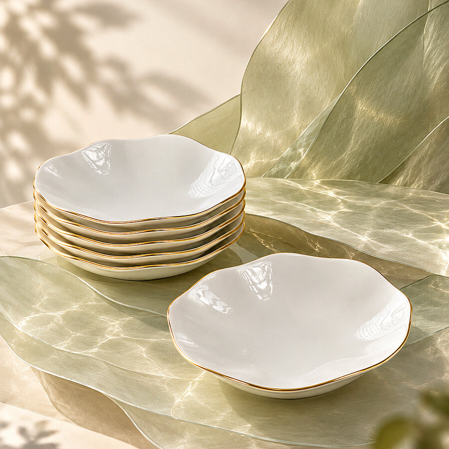 Güral Porselen Nesrin Mat Gold File 6'lı Çorba Kasesi - Outlet - 2