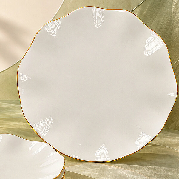 Güral Porselen Nesrin Mat Gold File 6'lı Pasta Tabağı - Outlet - 3