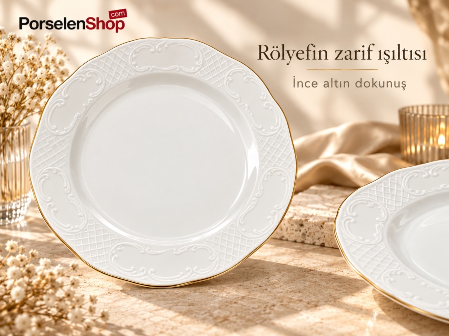 Güral Porselen Safire Gold 24 Parça 6 Kişilik Yemek Takımı - 3