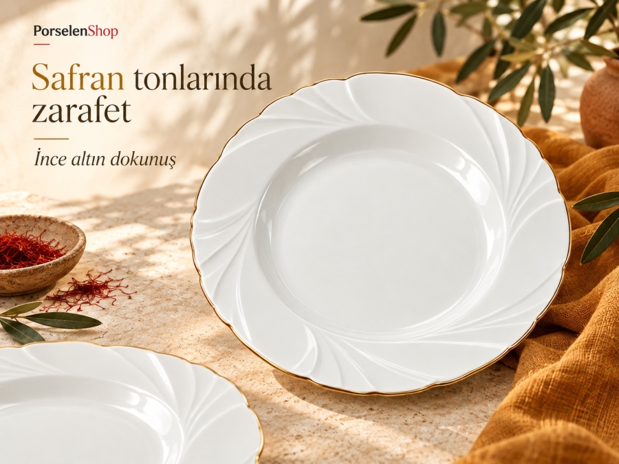 Güral Porselen Soprano Gold 24 Parça 6 Kişilik Yemek Takımı - 3