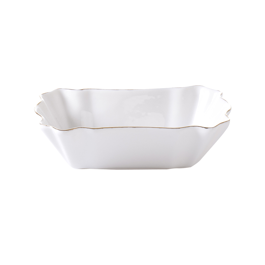 İpek Porselen Dalgalı Dikdörtgen Altın Yaldızlı 13x7 cm Kase 6’lı - 2