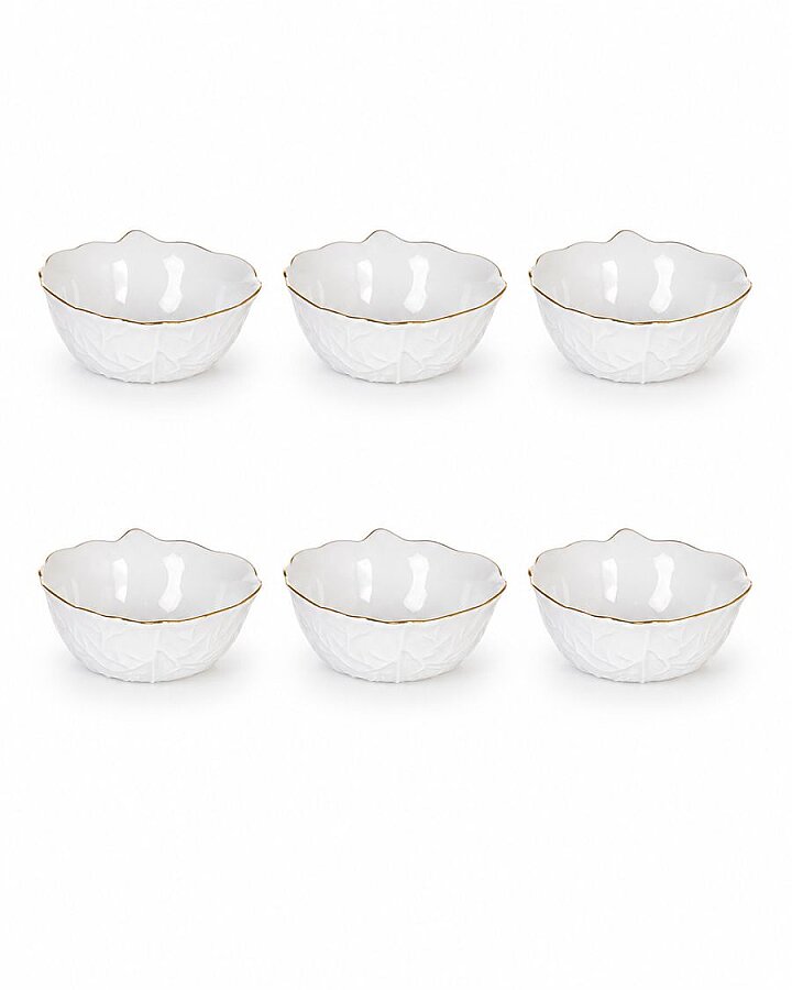 İpek Porselen Gold Yaprak Kase 8,5 cm 6’lı - 3