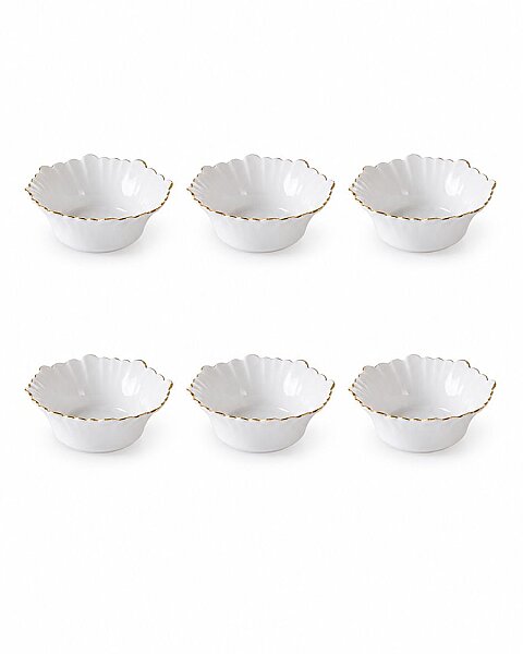 İpek Porselen Lotus Altın Yaldızlı 8 cm Kase 6’lı - 3