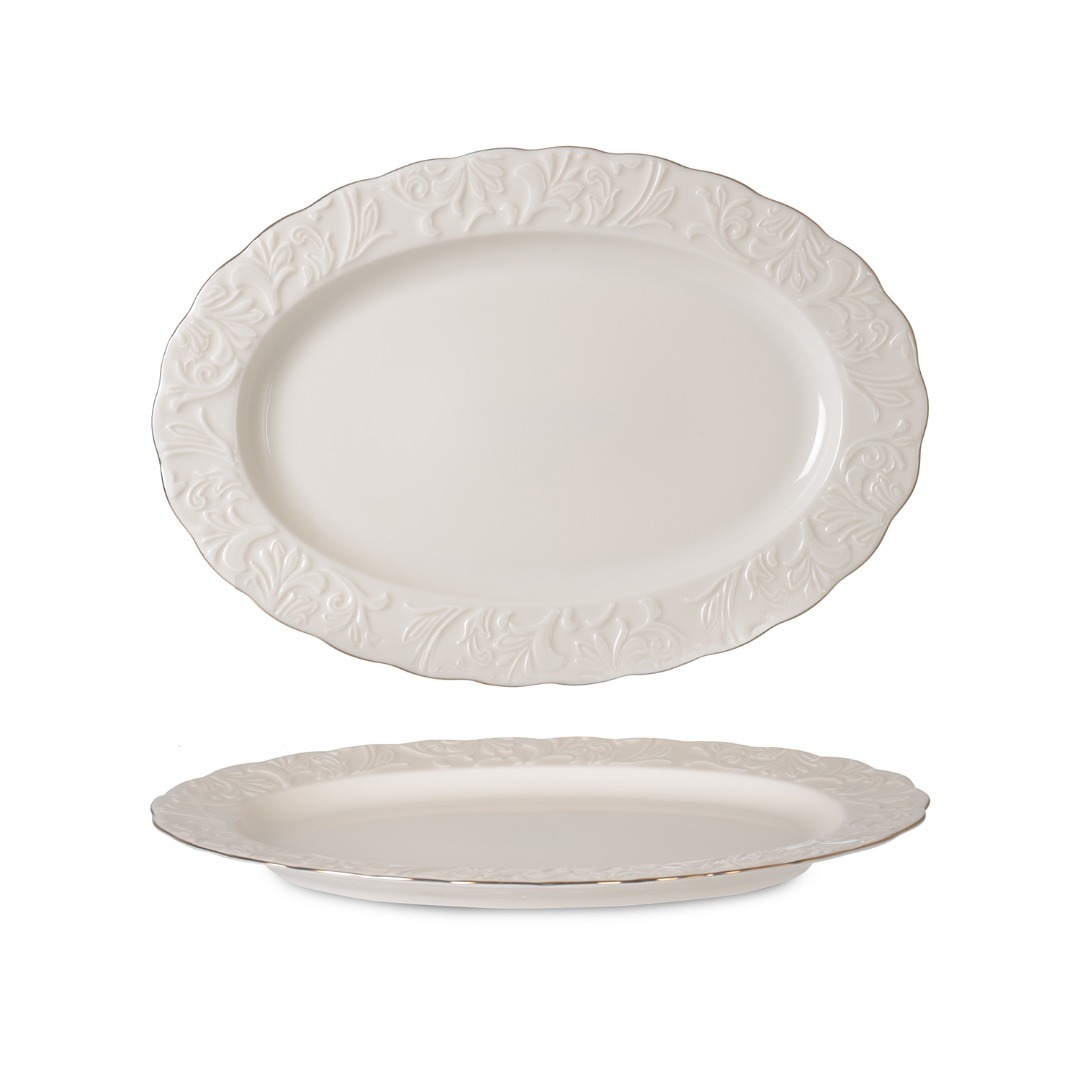İpek Porselen Rossen Bone Kayık Tabak 24 cm İkili