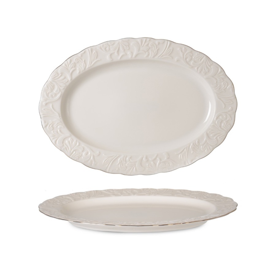 İpek Porselen Rossen Bone Kayık Tabak 24 cm İkili - 1