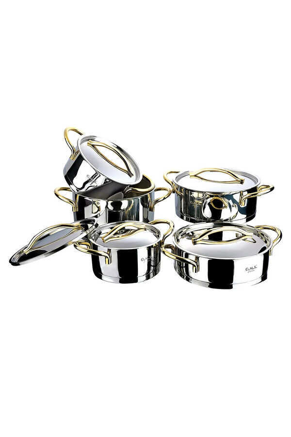 OMS Collection 1011 Silindir Tencere Seti Gold - 1