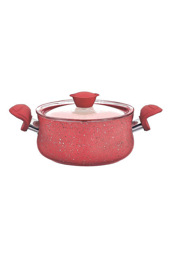 OMS Collection 3027 - 6 Parça Biogranit, Ergonomik, Güveç Seti, Kırmızı Gövde - Kırmızı Detay - 3
