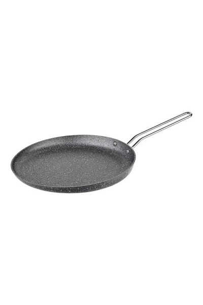 OMS Collection 3234 - Tek Parça, Bio Granit, Ergonomik, Yapıştırmaz 24 Cm Krep Tavası Gri Gövde, Platin Detay
