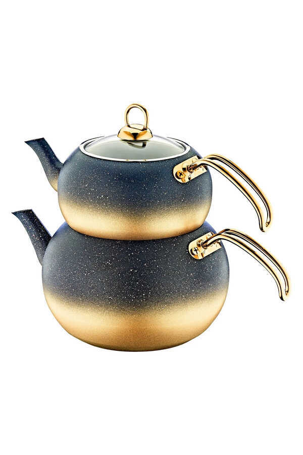 OMS Collection 8210 Granit Küre Çaydanlık L Boy Cam Kapak-gold