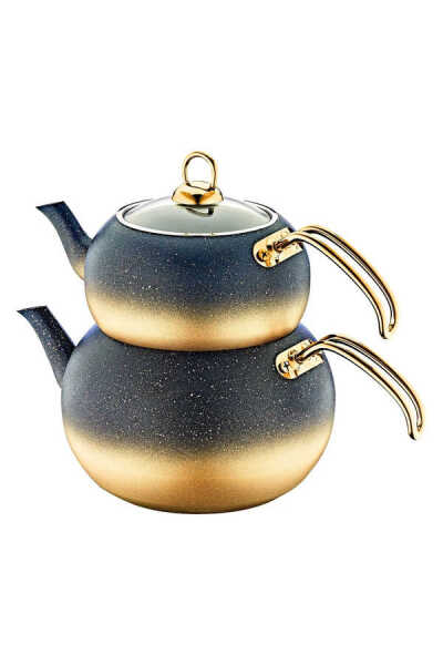 OMS Collection 8210 Granit Küre Çaydanlık L Boy Cam Kapak-gold