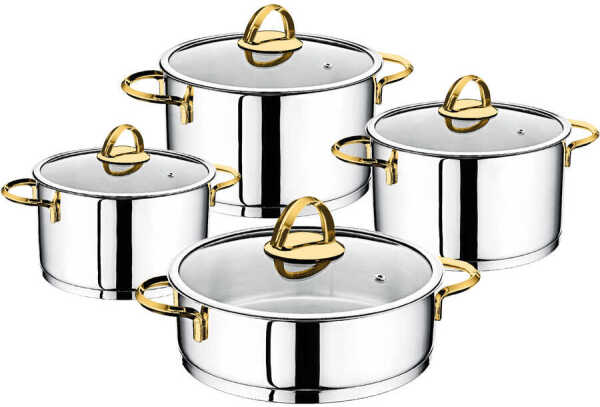 OMS Silindir set ezme çelik kulp 8 parça Gold - 2