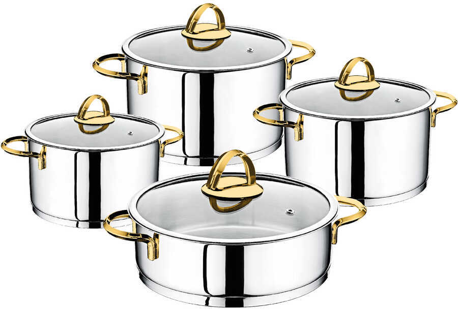 OMS Silindir set ezme çelik kulp 8 parça Gold - 2