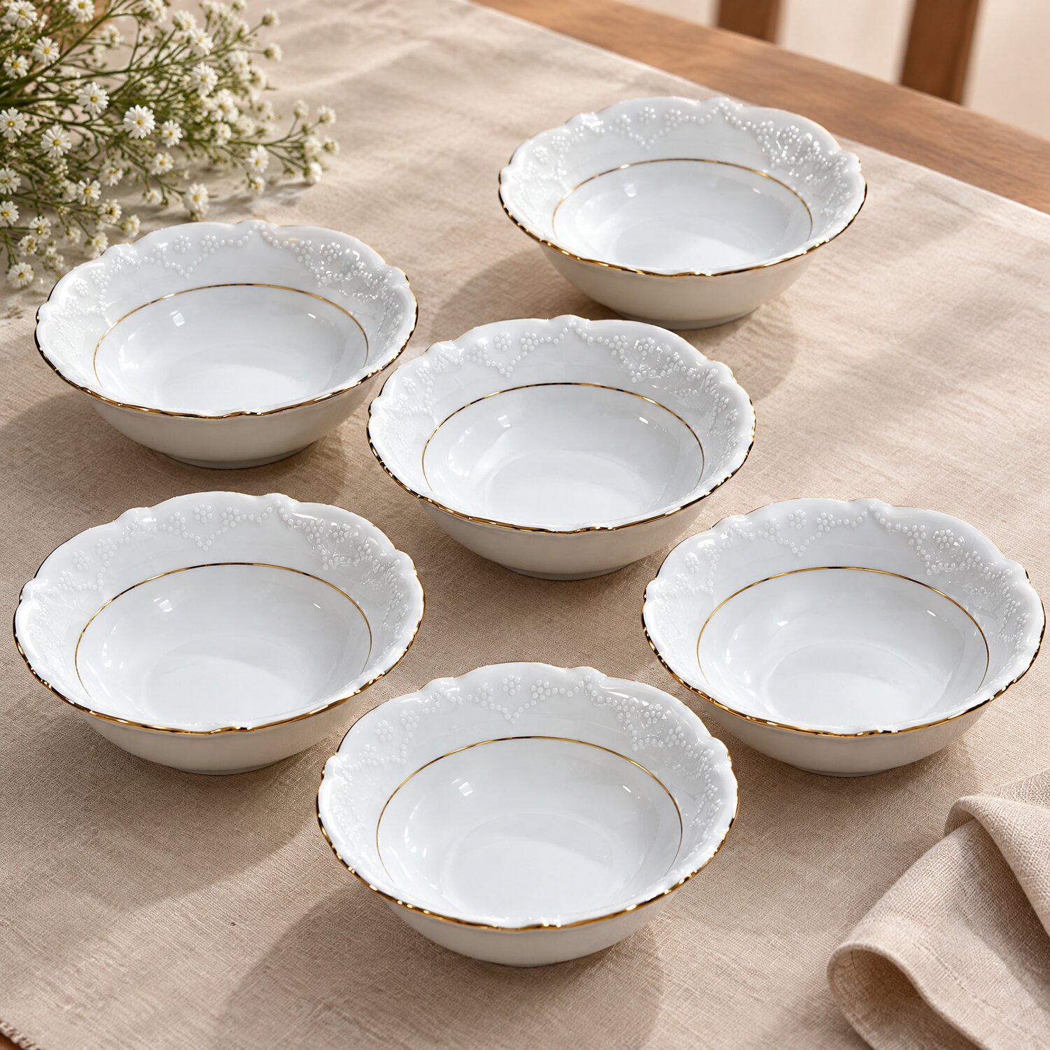 Porland Altın Yaldızlı Kase 13 cm 6'lı