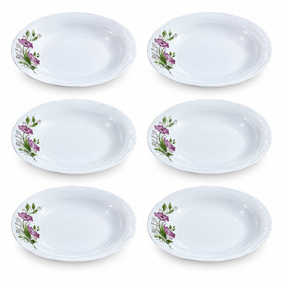 Porland Lal Çukur Yemek Tabağı 20 cm 6'lı - 1