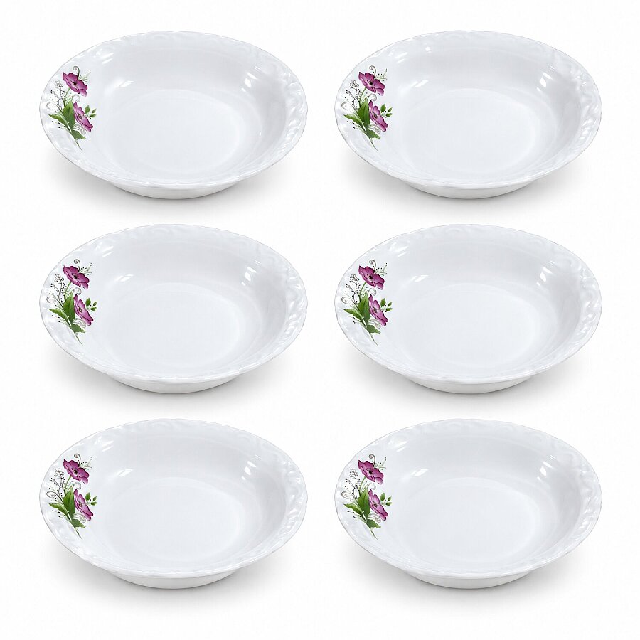 Porland Lal Desen Çukur Tabak 17 cm 6'lı - 1