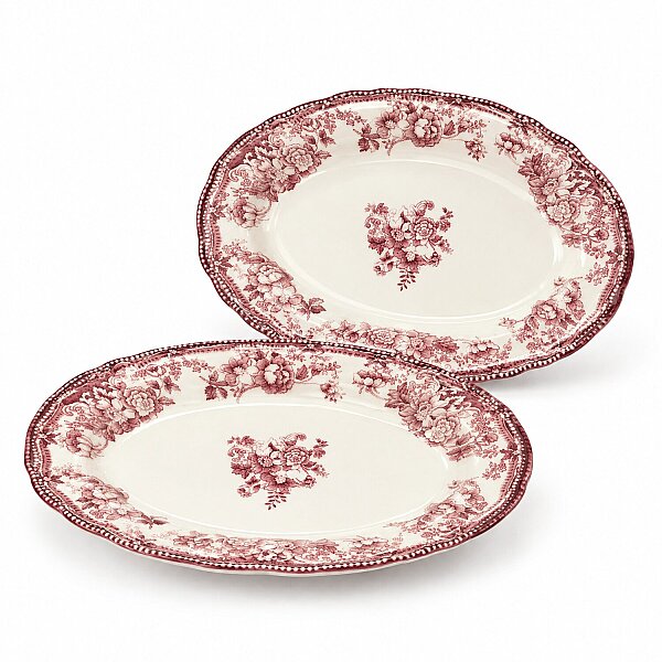 Porser 2'li Kayık Servis Tabağı 22 cm Pembe