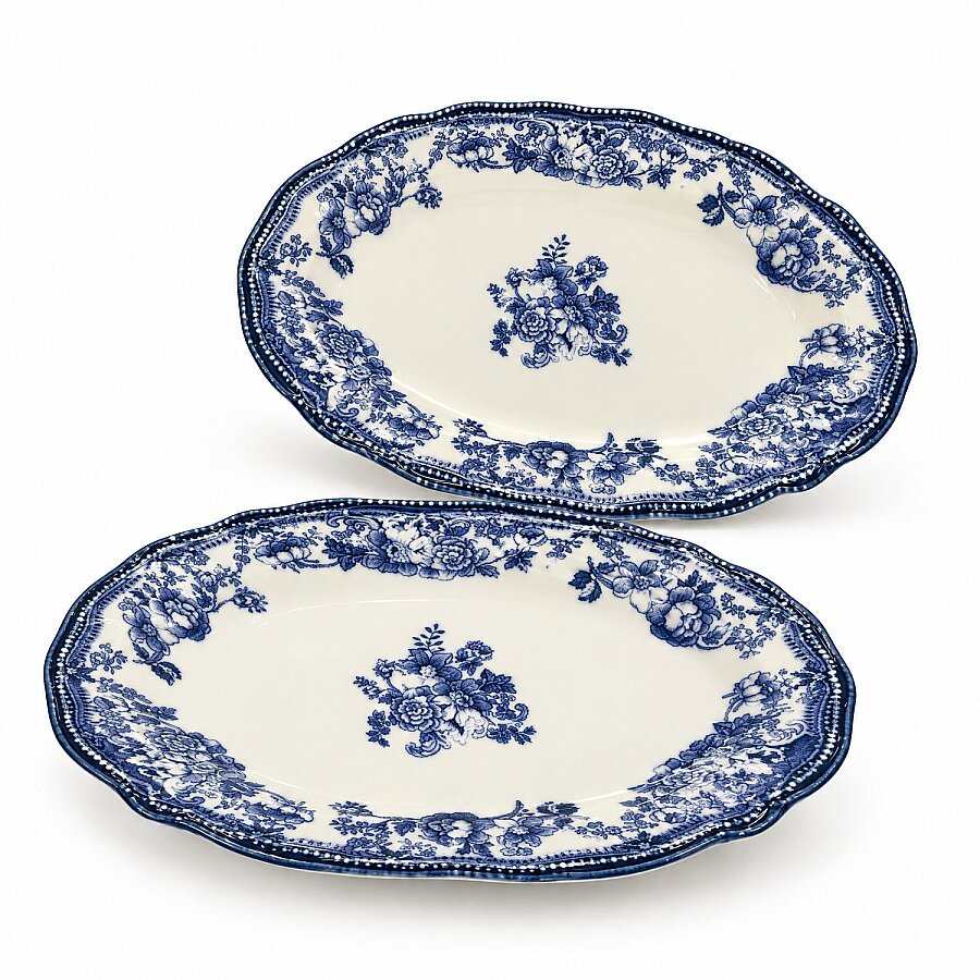 Porser 2'li Kayık Servis Tabağı 26 cm Mavi - 1
