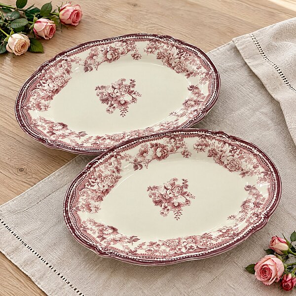 Porser 2'li Kayık Servis Tabağı 26 cm Pembe - 2
