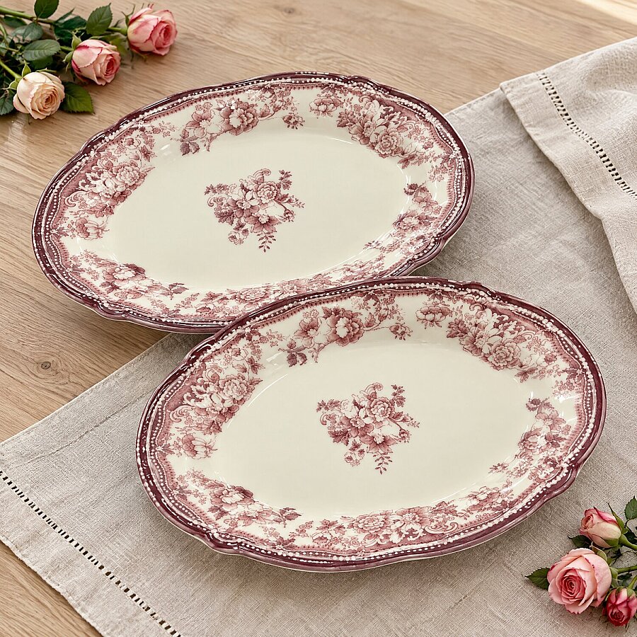 Porser 2'li Kayık Servis Tabağı 26 cm Pembe - 2