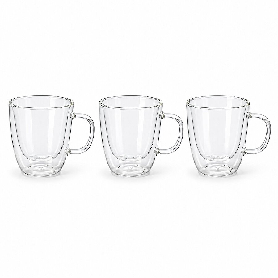 Zbern Çift Cidarlı Kulplu Bardak 250 ml 3'lü - 2