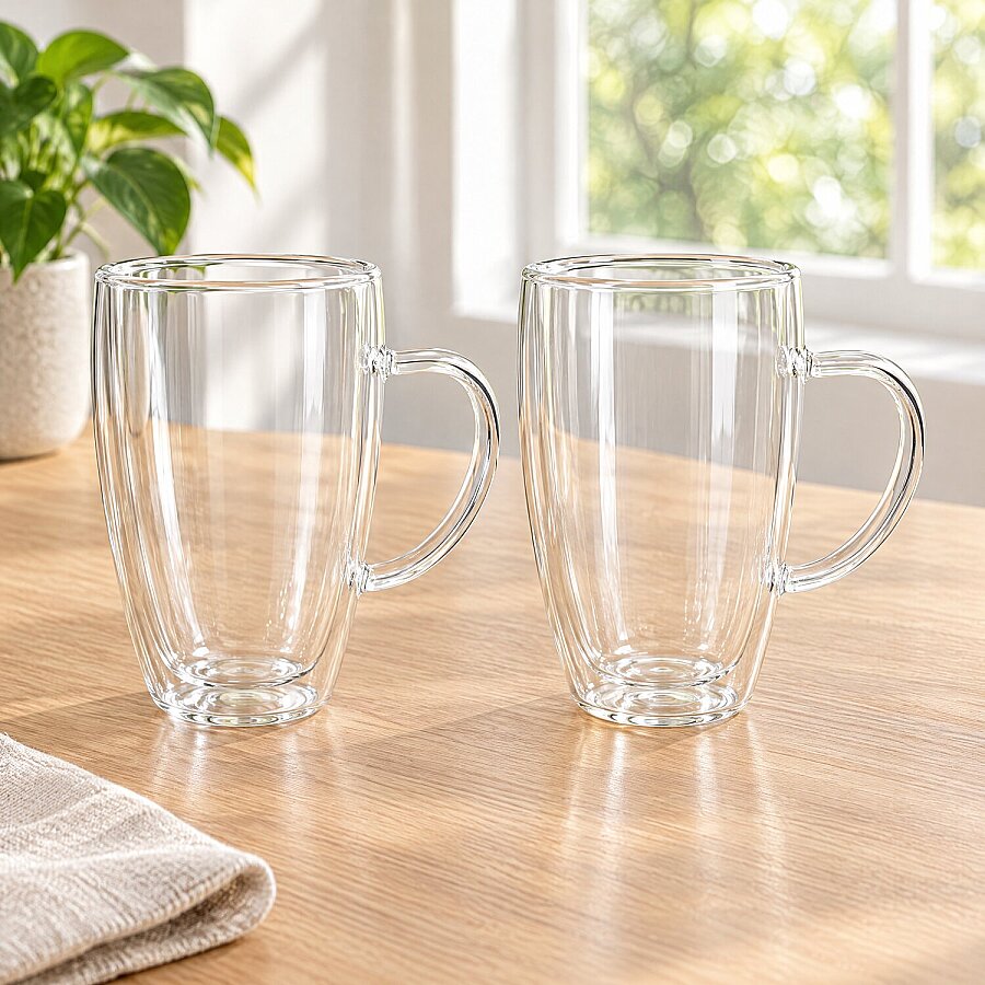 Zbern Çift Cidarlı Kulplu Bardak 450 ml 2'li - 1
